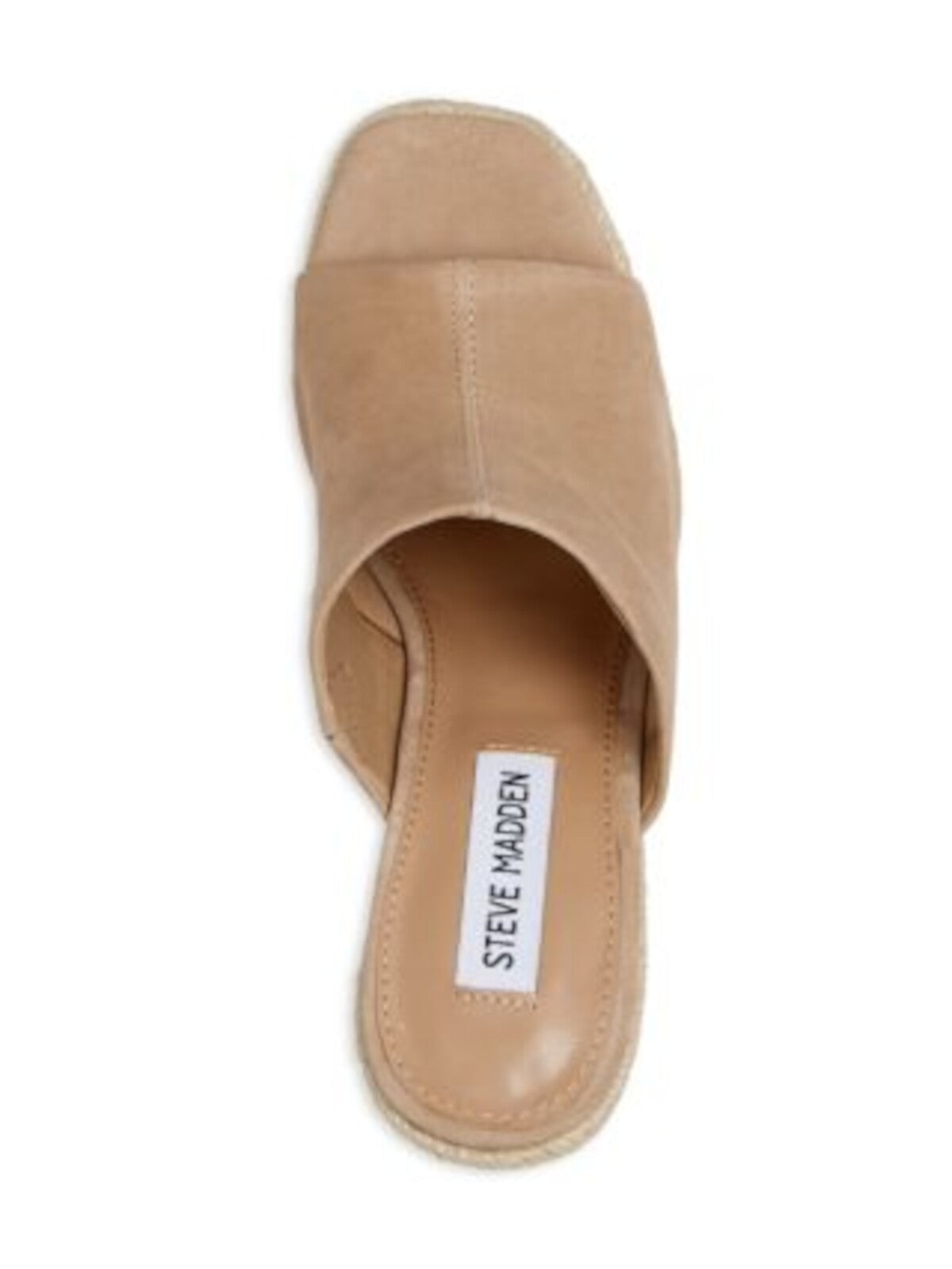 STEVE MADDEN Womens Beige Goring Padded Urge Square Toe Wedge Slip On Leather Espadrille Shoes 10 M