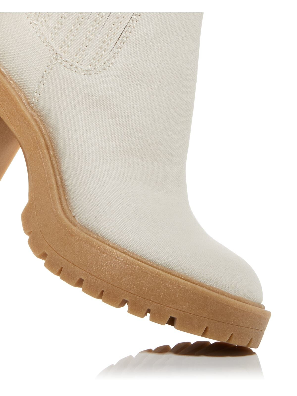 DOLCE VITA Womens Ivory 1" Platform Goring Lug Sole Caster Round Toe Block Heel Booties M