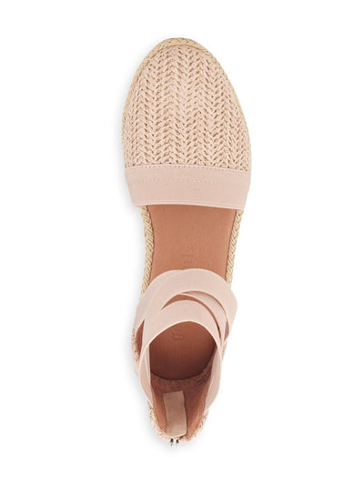 GENTLE SOULS KENNETH COLE Womens Beige Woven Comfort Stretch Ankle Strap Noa-beth Round Toe Wedge Zip-Up Espadrille Shoes 5.5 M