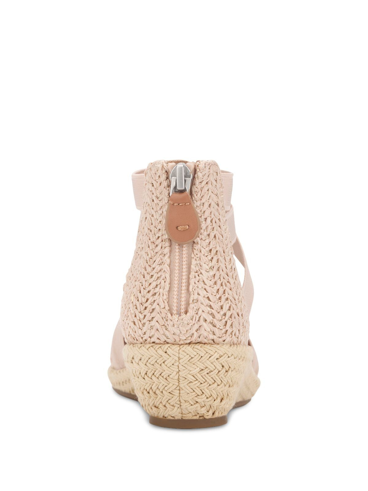 GENTLE SOULS KENNETH COLE Womens Beige Woven Comfort Stretch Ankle Strap Noa-beth Round Toe Wedge Zip-Up Espadrille Shoes 5.5 M