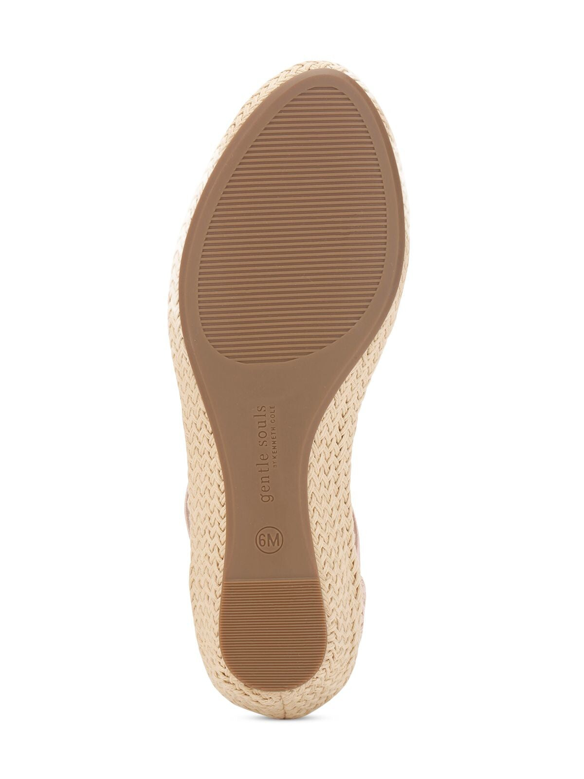 GENTLE SOULS KENNETH COLE Womens Beige Woven Comfort Stretch Ankle Strap Noa-beth Round Toe Wedge Zip-Up Espadrille Shoes M