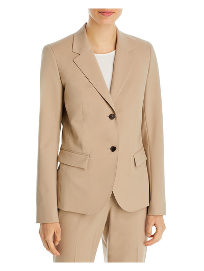 LAFAYETTE 148 NEW YORK Womens Beige Pocketed Wear To Work Blazer Jacket 12