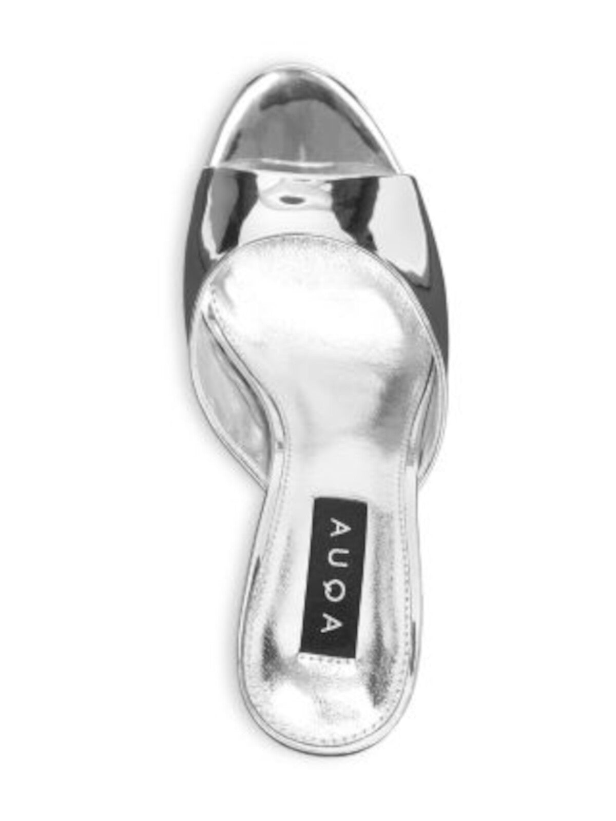 AQUA Womens Silver Metallic Padded Lucid Peep Toe Stiletto Slip On Heeled Sandal 6 M