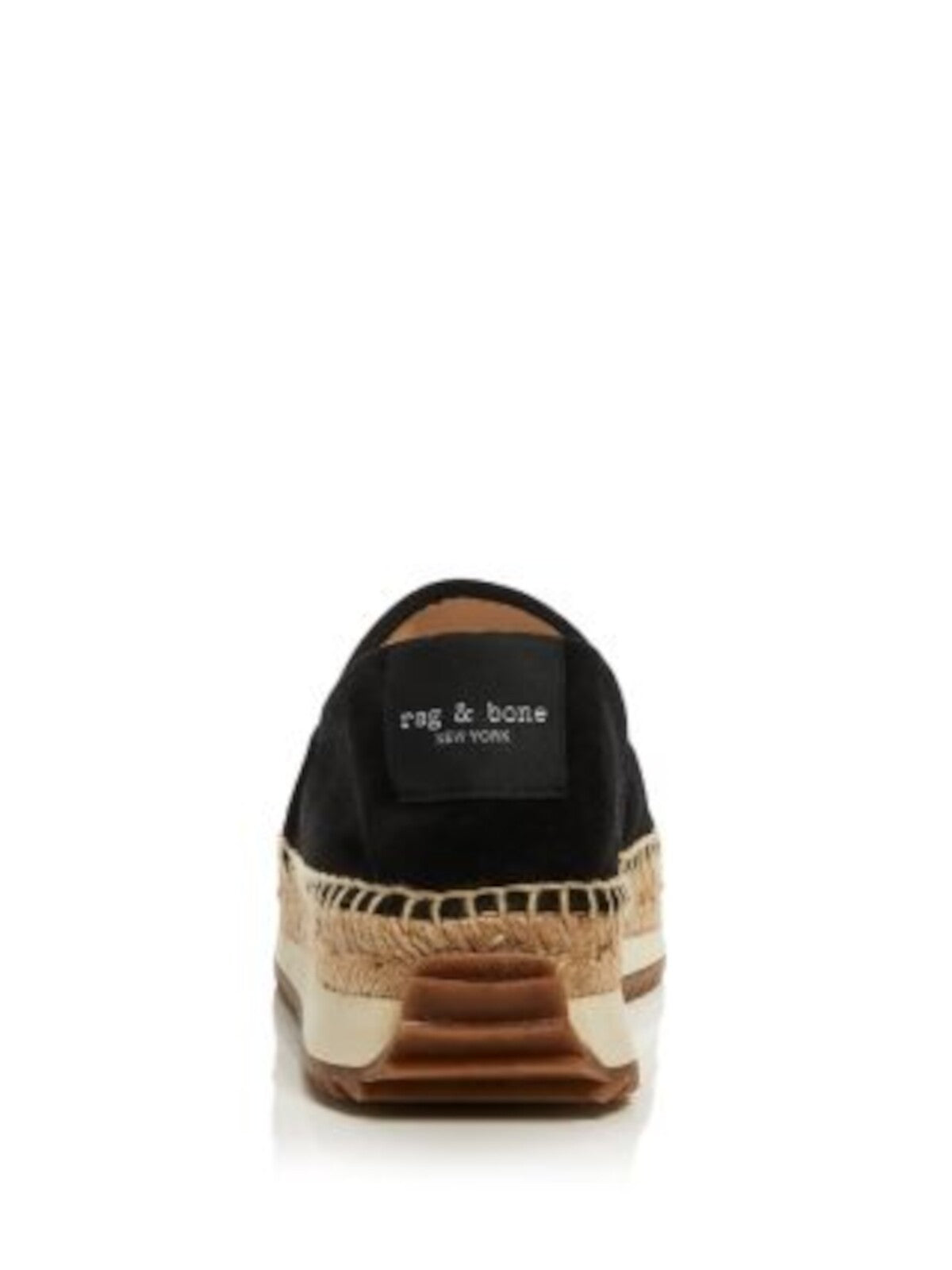 RAG & BONE Womens Black Mixed Media Almond Toe Wedge Slip On Suede Espadrille Shoes 39