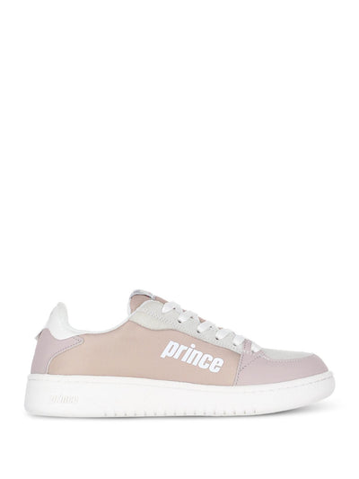PRINCE Womens Pink Antimicrobial Logo Comfort Breathable Removable Insole Vintage Cup Benjo Round Toe Platform Lace-Up Leather Athletic Sneakers Shoes 8-8.5