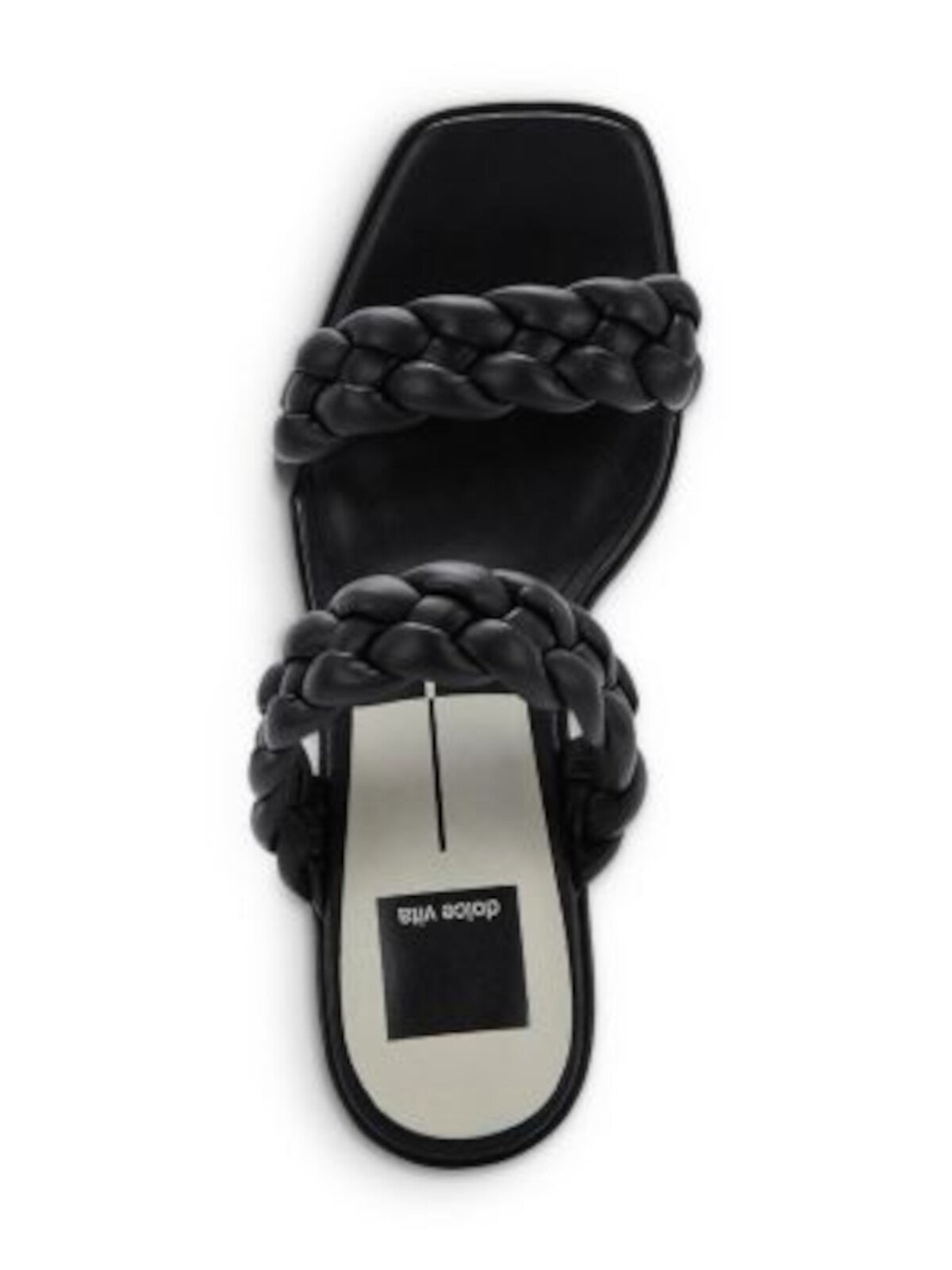 DOLCE VITA Womens Black 1-1/2" Platform Braided Padded Wiley Square Toe Block Heel Slip On Heeled Sandal 9.5