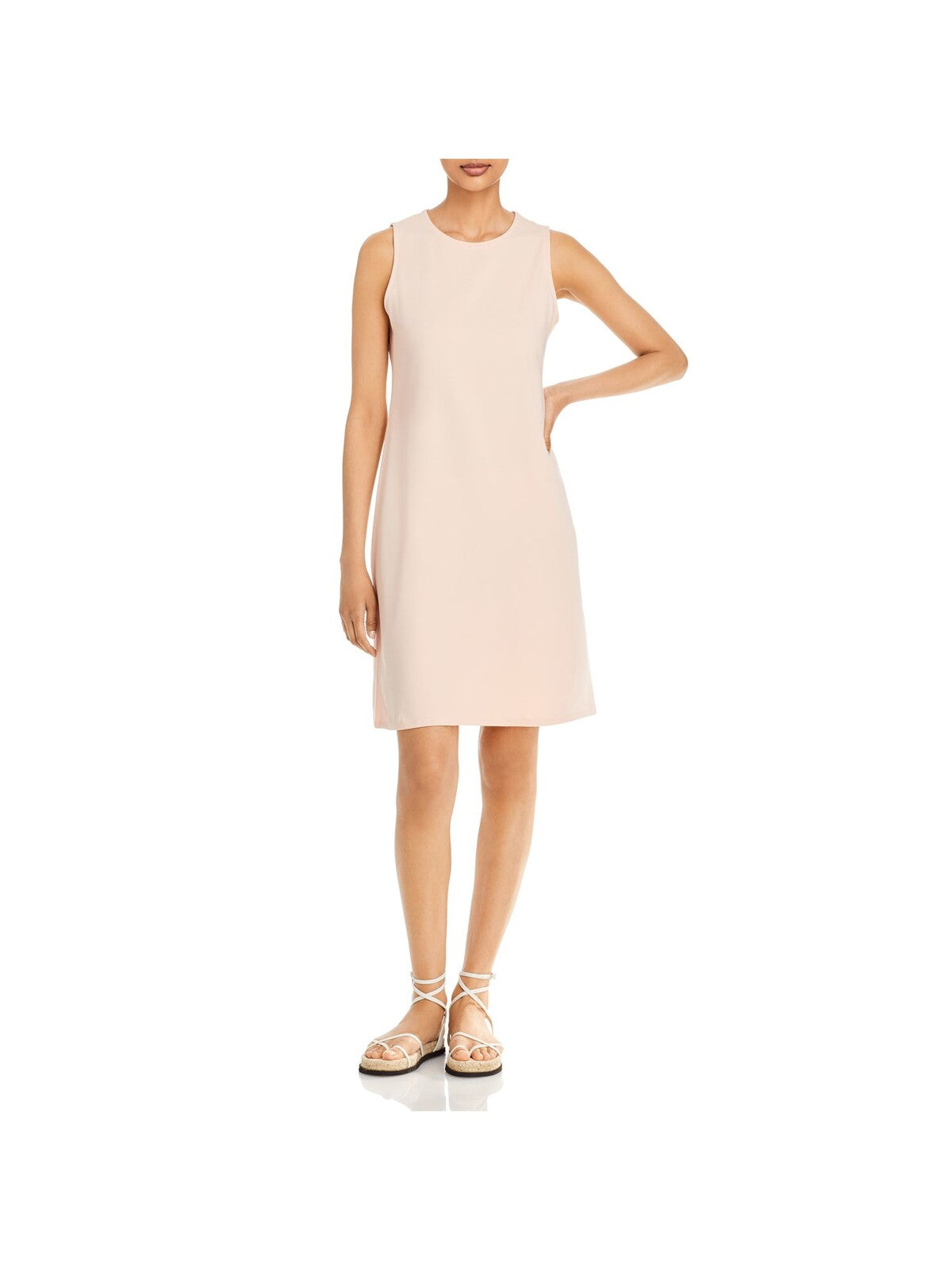 EILEEN FISHER Womens Pink Unlined Pullover Sleeveless Crew Neck Above The Knee Sheath Dress XS