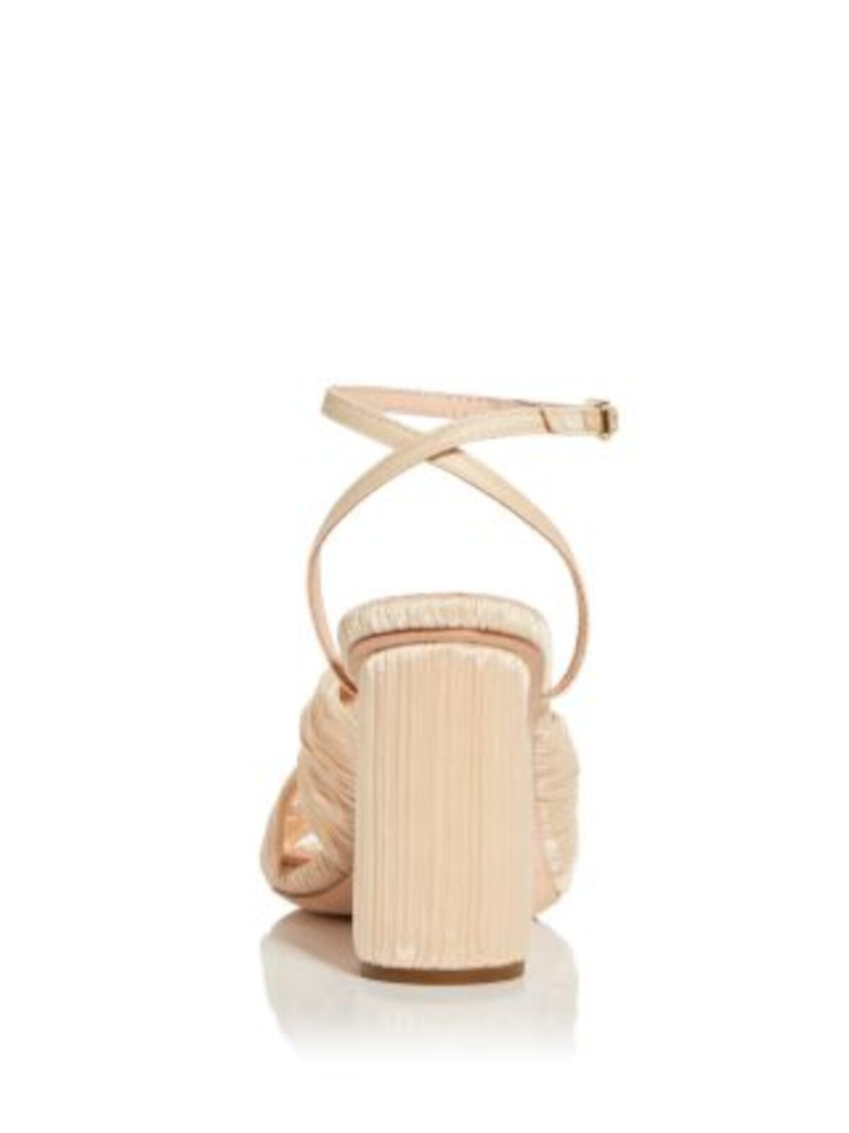 LOEFFLER RANDALL Womens Beige Knot Detail Padded Ankle Strap Reed Open Toe Sculpted Heel Buckle Heeled Sandal 10 B