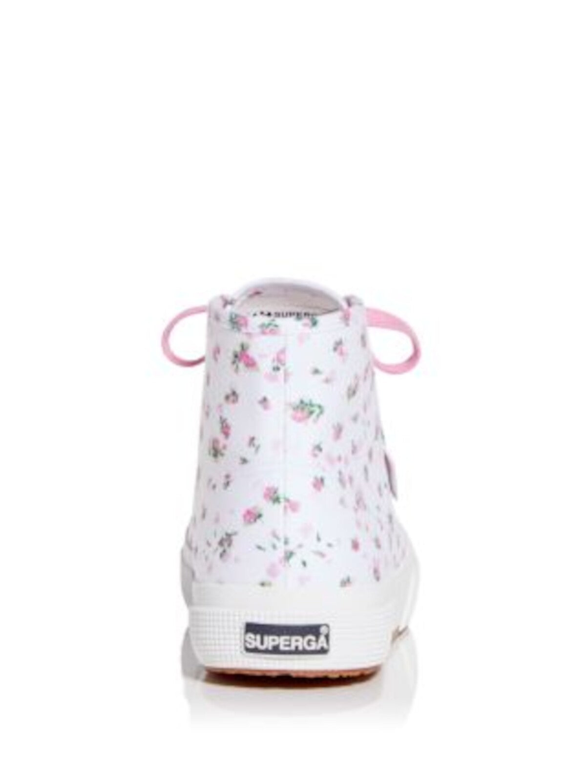 SUPERGA Womens White Floral Padded Round Toe Platform Lace-Up Sneakers Shoes 8.5