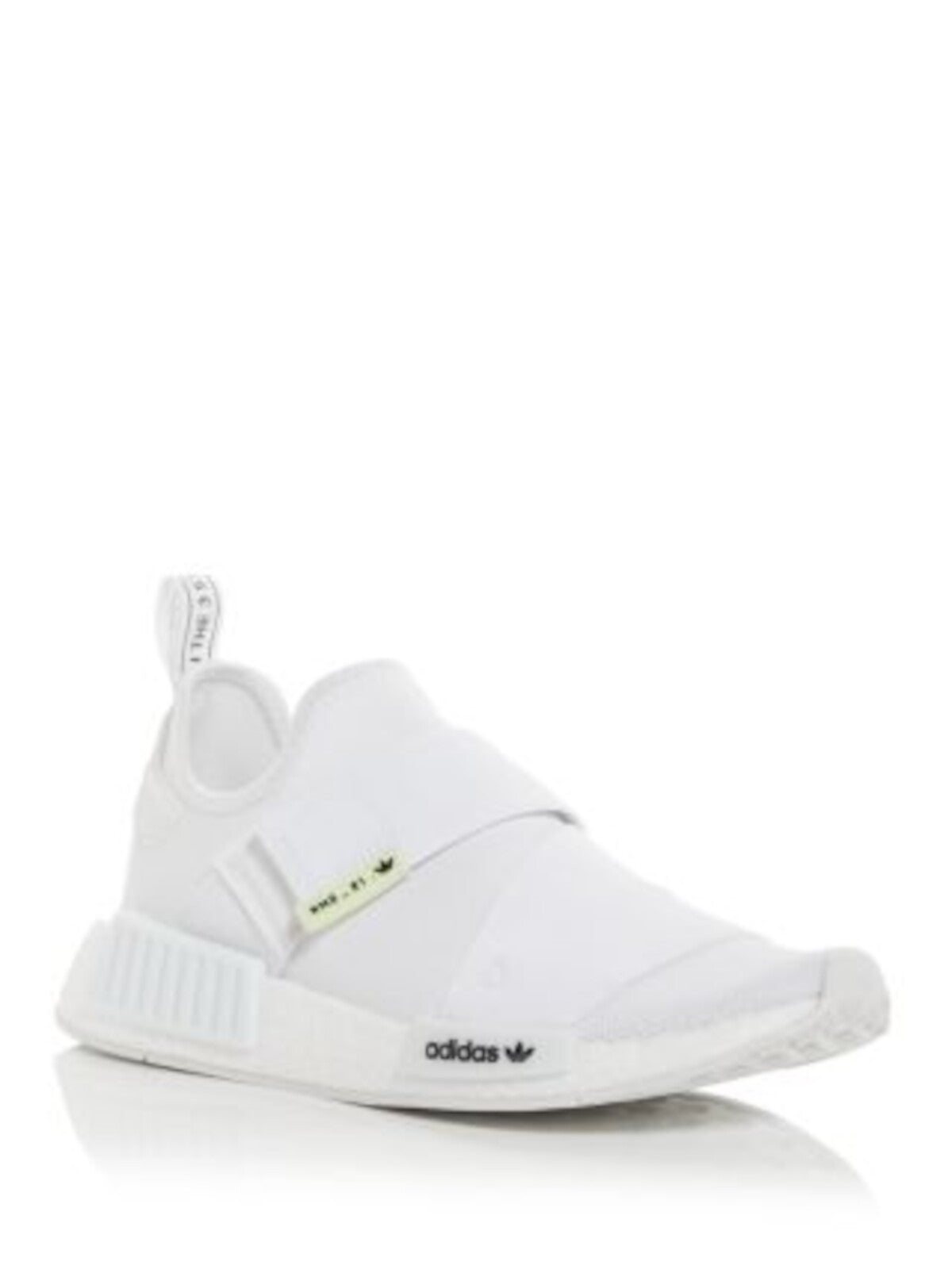 ADIDAS Womens White Mixed Media Elastic Crisscross Straps Back Pull-Tab Padded Nmd R1 Round Toe Wedge Sneakers Shoes 6.5