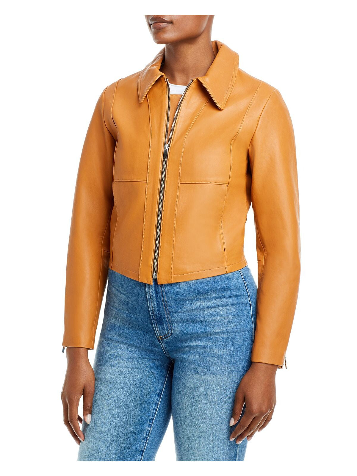 REBECCA TAYLOR Womens Zippered Lined Buckle Detail Paneled Jacket