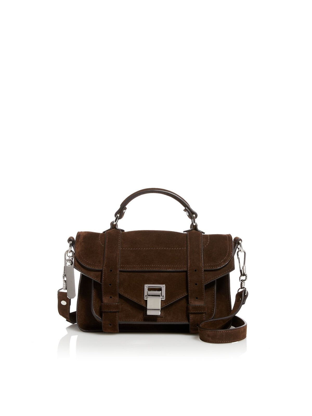 PROENZA SCHOULER Women's Brown Ps1 Solid Canvas 36 Removable Crossbody Band Top Handle Strap Crossbody Handbag Purse