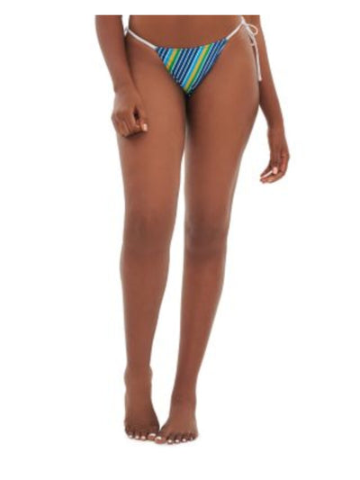 TROPIC OF C Women's Navy Striped Ties At Hips Low Rise Praia Cheeky Swimwear Bottom L