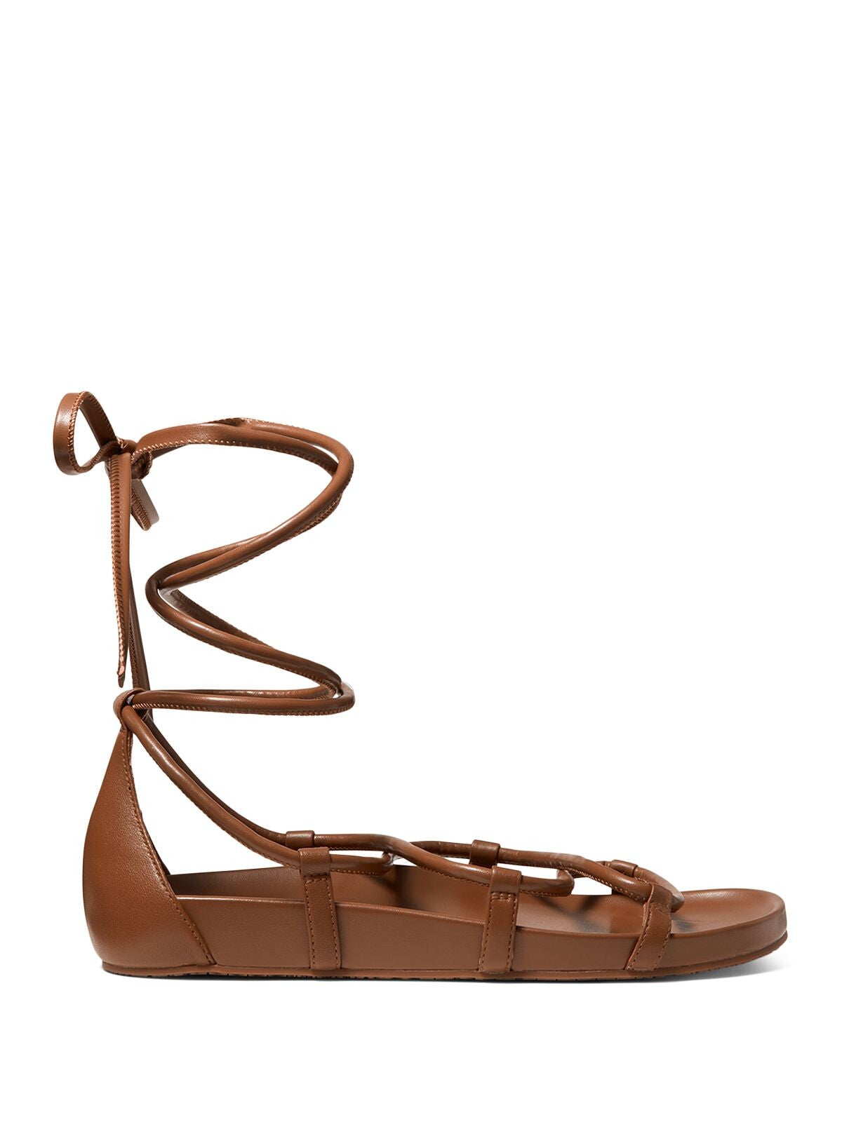 MICHAEL MICHAEL KORS Womens Brown Padded Strappy Vero Open Toe Lace-Up Leather Sandals Shoes 7.5 M