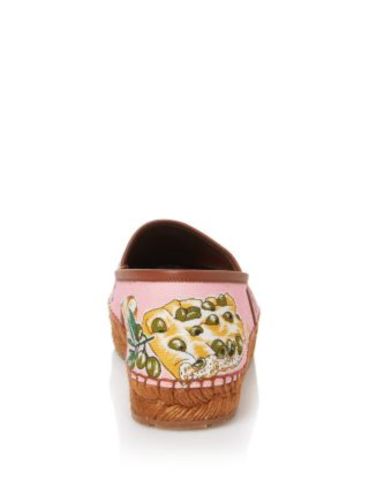 DOLCE & GABBANA Womens Pink Printed Bread Basket Detail Padded Bread Print Round Toe Platform Slide Loafers Shoes 38