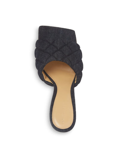 BOTTEGA VENETA Womens Navy Quilted Square Toe Stiletto Slip On Dress Heeled Sandal 36.5