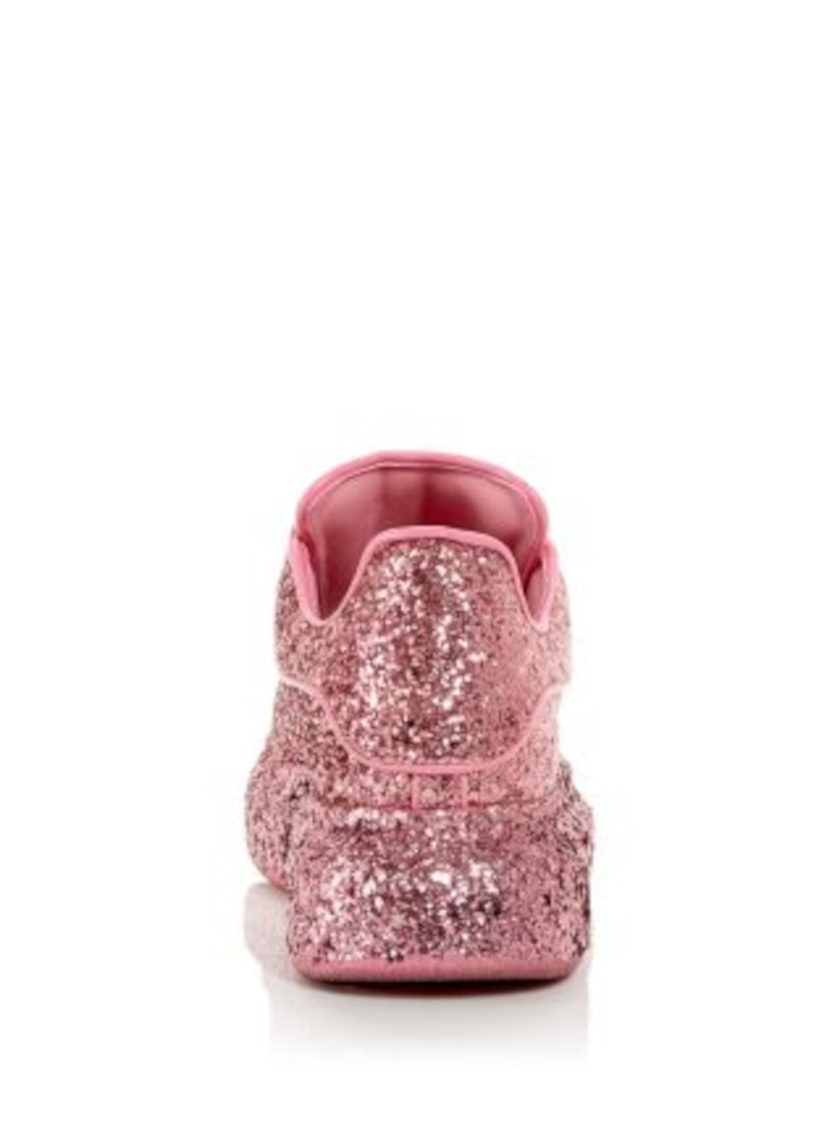 ALEXANDER MCQUEEN Womens Pink Glitter Metallic Laces Leather Trim Padded Glitter Round Toe Platform Lace-Up Sneakers Shoes 35.5