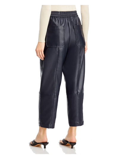 3.1 PHILLIP LIM Womens Faux Leather Pull On Drawstring Pocketed Cropped Pants