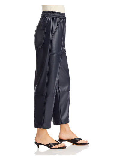 3.1 PHILLIP LIM Womens Faux Leather Pocketed Cropped Pants