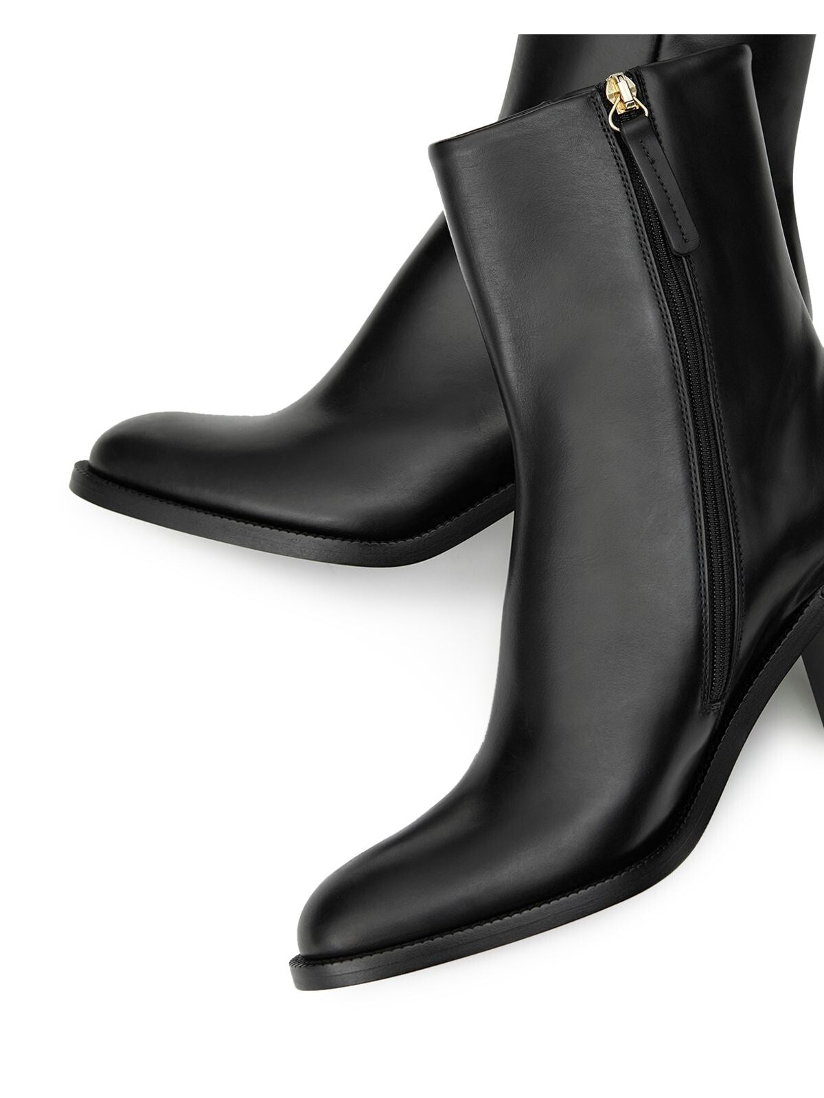 LAFAYETTE 148 NEW YORK Womens Black Padded Almond Toe Block Heel Zip-Up Leather Booties 38