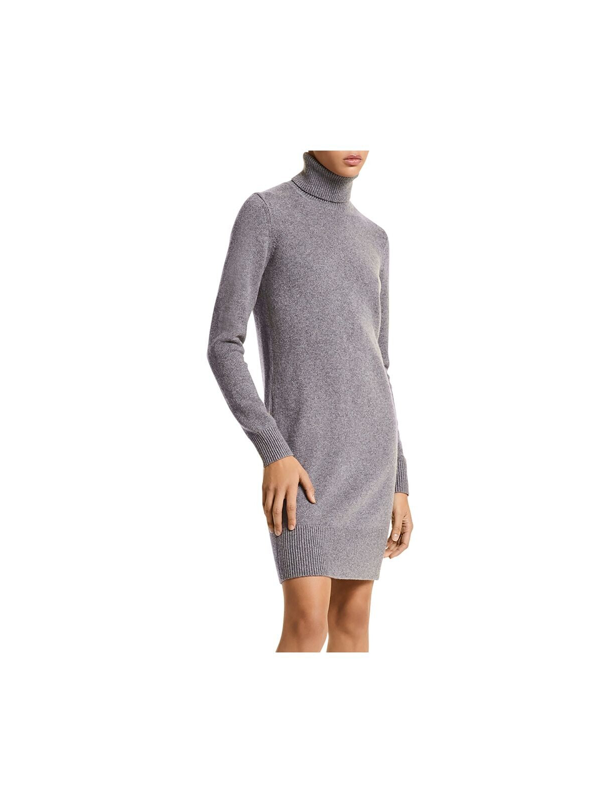 MICHAEL KORS Womens Gray Heather Long Sleeve Turtle Neck Above The Knee Party Sheath Dress XL