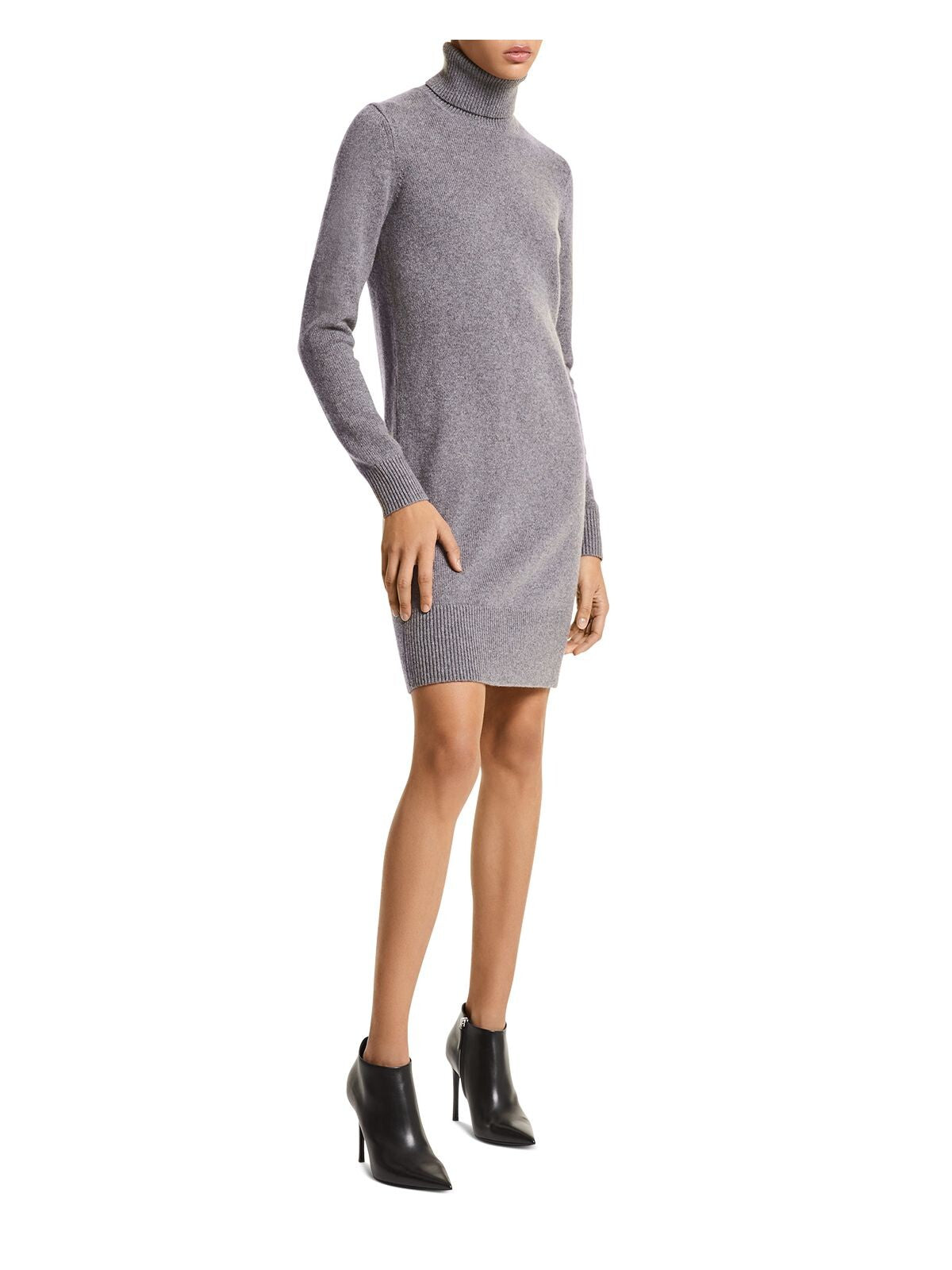 MICHAEL KORS Womens Gray Heather Long Sleeve Turtle Neck Above The Knee Party Sheath Dress XL