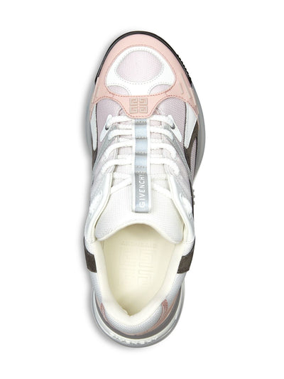 GIVENCHY Womens White Mixed Media 1" Platform Tongue Pull-Tab Giv 1 Round Toe Wedge Lace-Up Sneakers Shoes 40