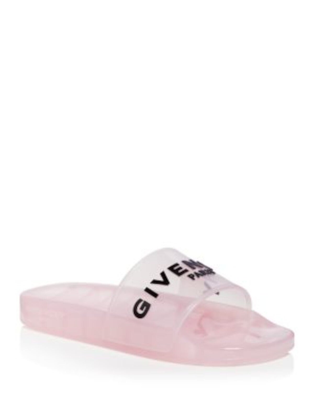 GIVENCHY Womens Pink Colorblocked Stripe Logo Comfort Round Toe Slip On Slide Sandals Shoes 37