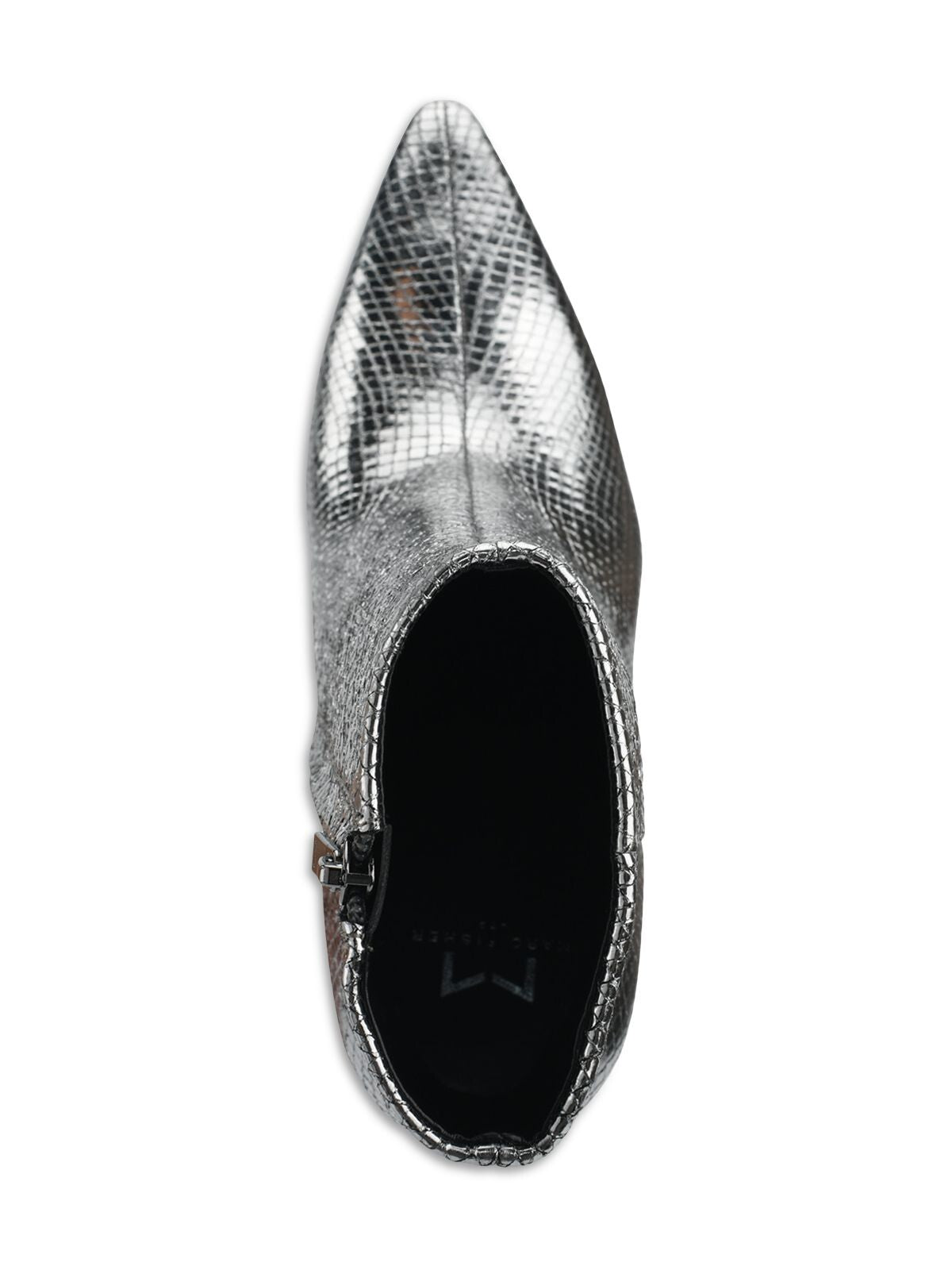 MARC FISHER LTD Womens Silver Snake Comfort Kendry Pointed Toe Stiletto Zip-Up Booties M