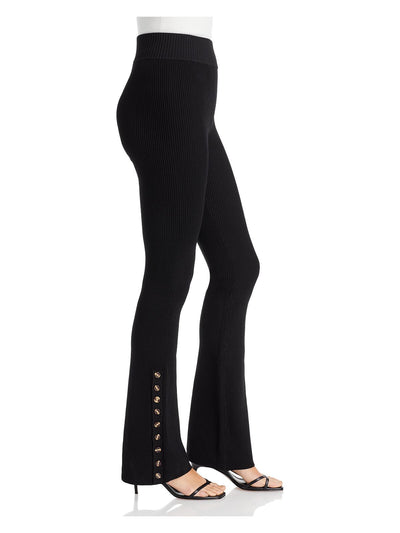 NICHOLAS Womens Button Placket Cuffs Pull On Ribbed Flare Pants