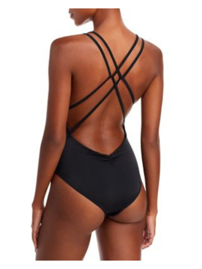 PEIXOTO Women's Black Moderate Coverage Isla One Piece Swimsuit S