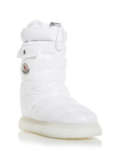 MONCLER Womens White Down-Filled Pocket Accent Padded Treaded Quilted Non-Slip Gaia Pocket Round Toe Platform Winter Boots 39