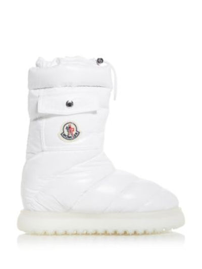 MONCLER Womens White Down-Filled Pocket Accent Padded Treaded Quilted Non-Slip Gaia Pocket Round Toe Platform Winter Boots 39