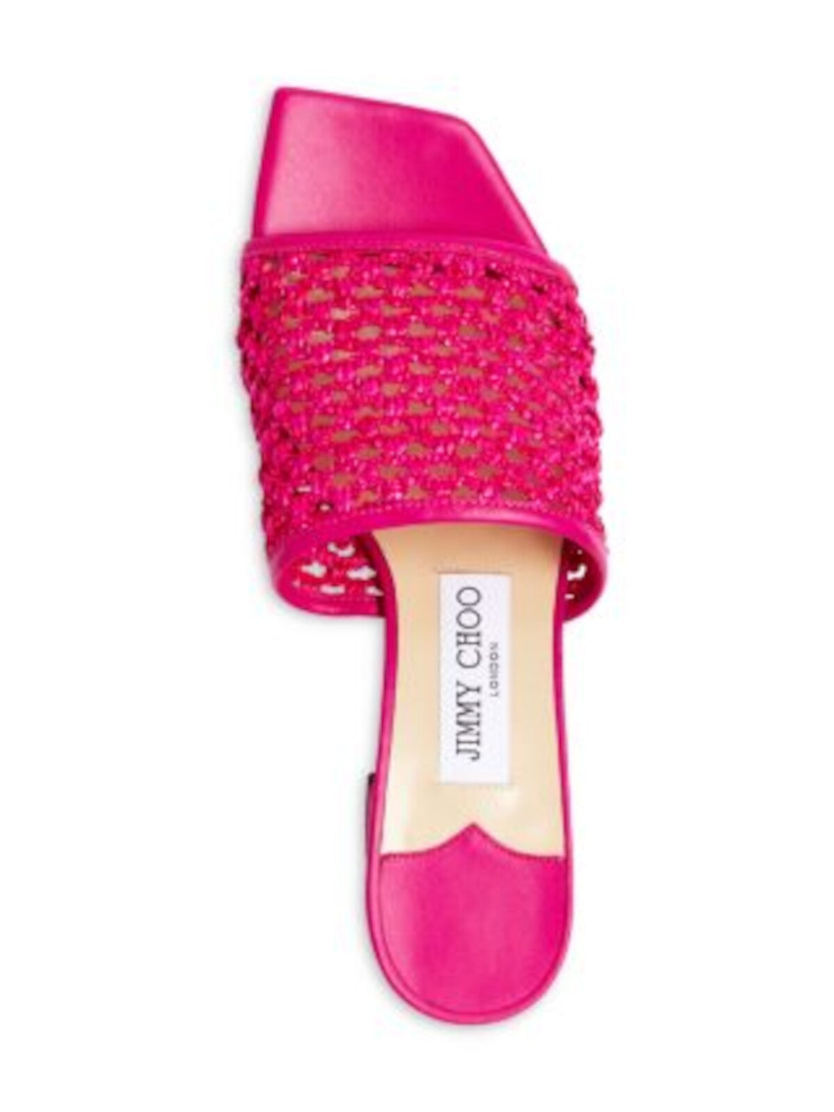 JIMMY CHOO Womens Pink Woven Themis 45 Square Toe Block Heel Slip On Heeled Sandal 41