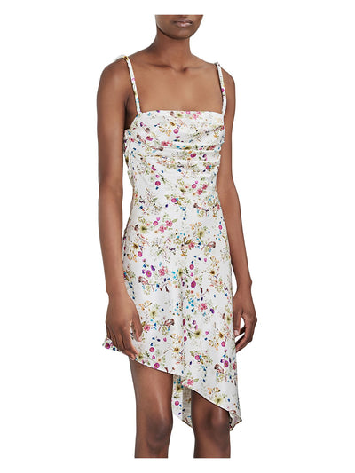 ET OCHS Womens Zippered Sleeveless Square Neck Below The Knee Party Body Con Dress