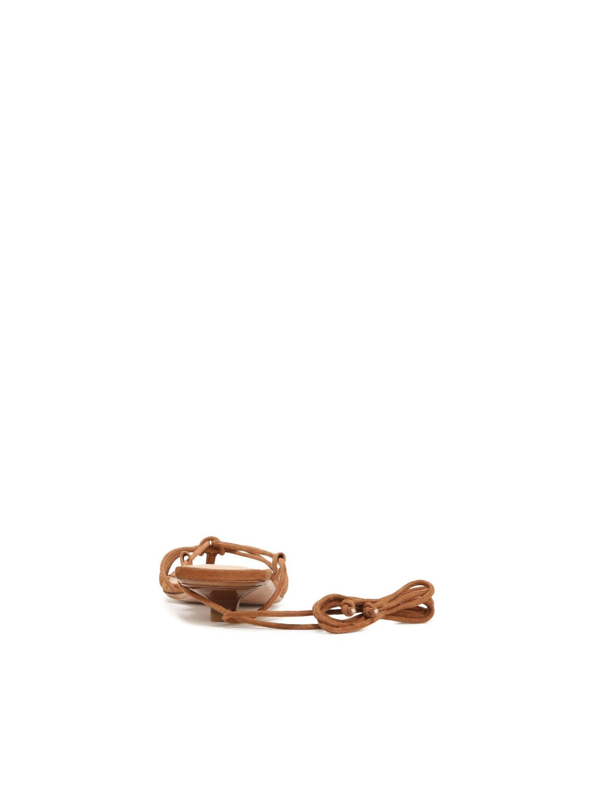 VERONICA BEARD Womens Brown Padded Strappy Ankle Strap Foley Square Toe Kitten Heel Lace-Up Leather Heeled Sandal 5.5 M