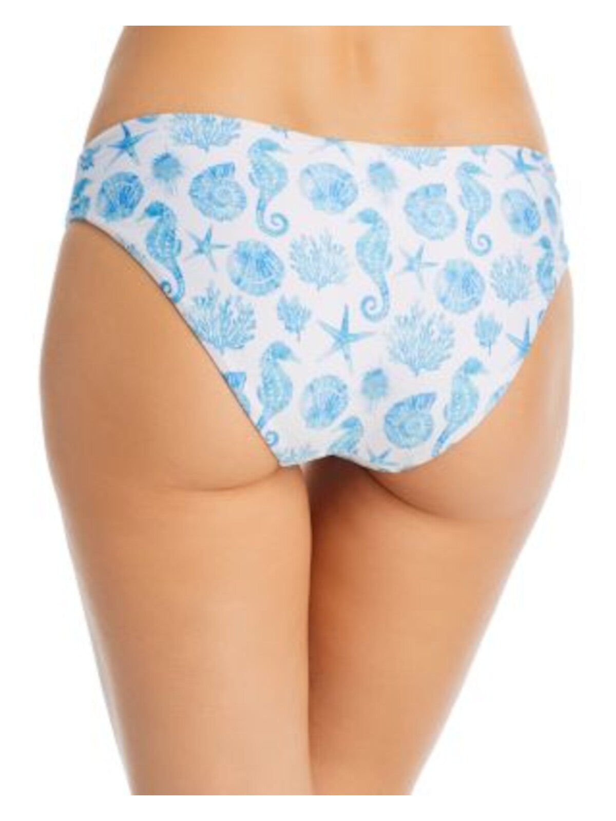 AQUA SWIM Women's White Printed Lined Moderate Coverage Bikini Swimwear Bottom S