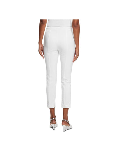 THEORY Womens White Zippered Cropped Zip Cuffs Wear To Work Skinny Pants 2