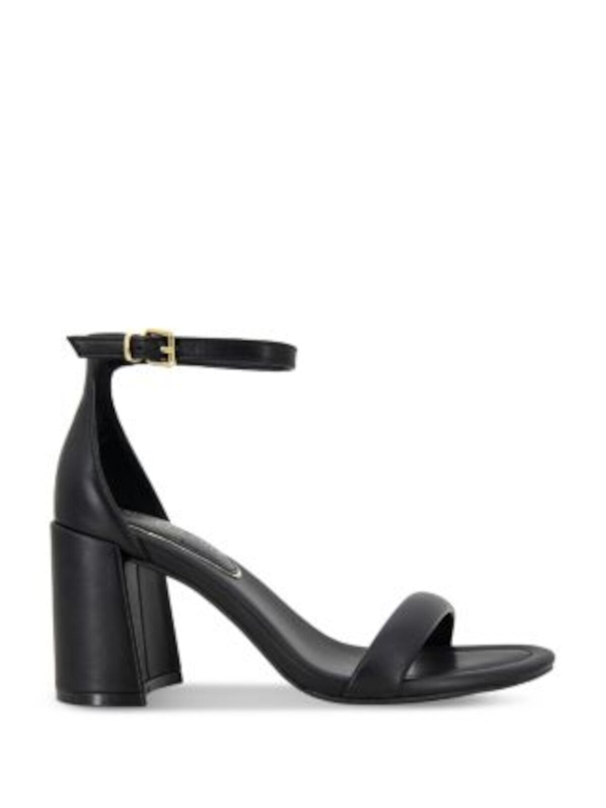 KENNETH COLE NEW YORK Womens Black Ankle Strap Padded Luisa Almond Toe Block Heel Buckle Heeled Sandal 7.5 M