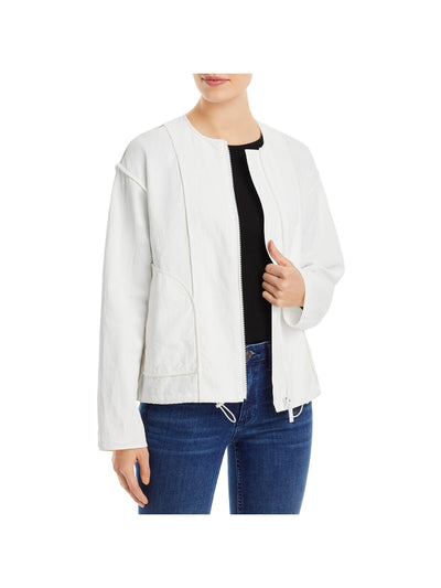 LAFAYETTE 148 NEW YORK Womens Inside Out Seam Drawcord Hem Zippered Jacket