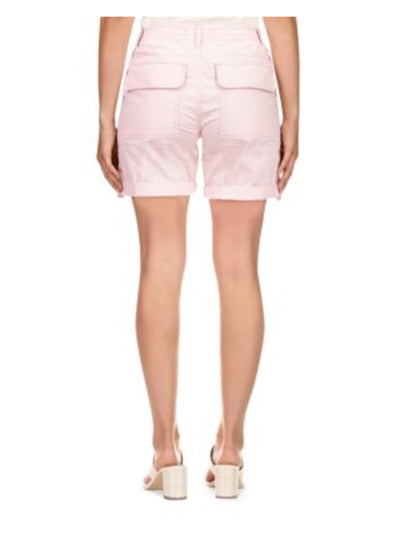 SANCTUARY Womens Pink Zippered Pocketed Button-tab Rolled Cuffs High Waist Shorts 26 Waist