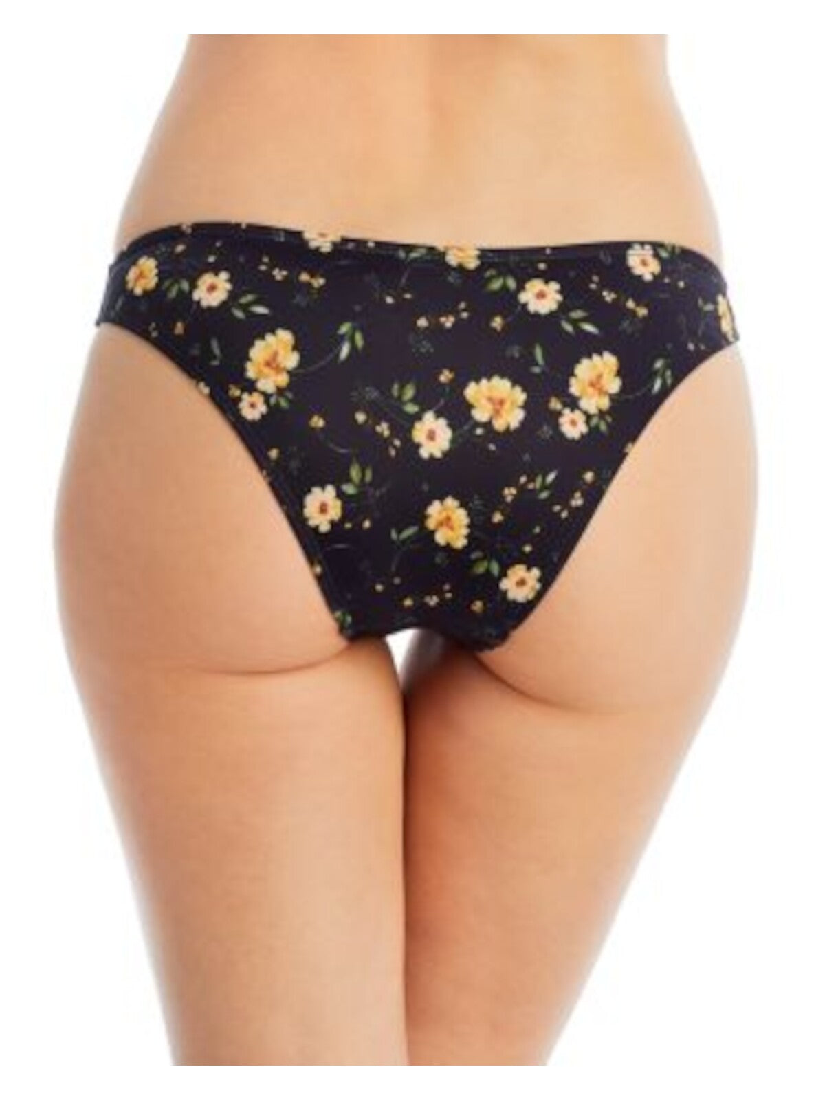 AQUA Women's Black Floral Kristopher Brock Bikini Swimwear Bottom M