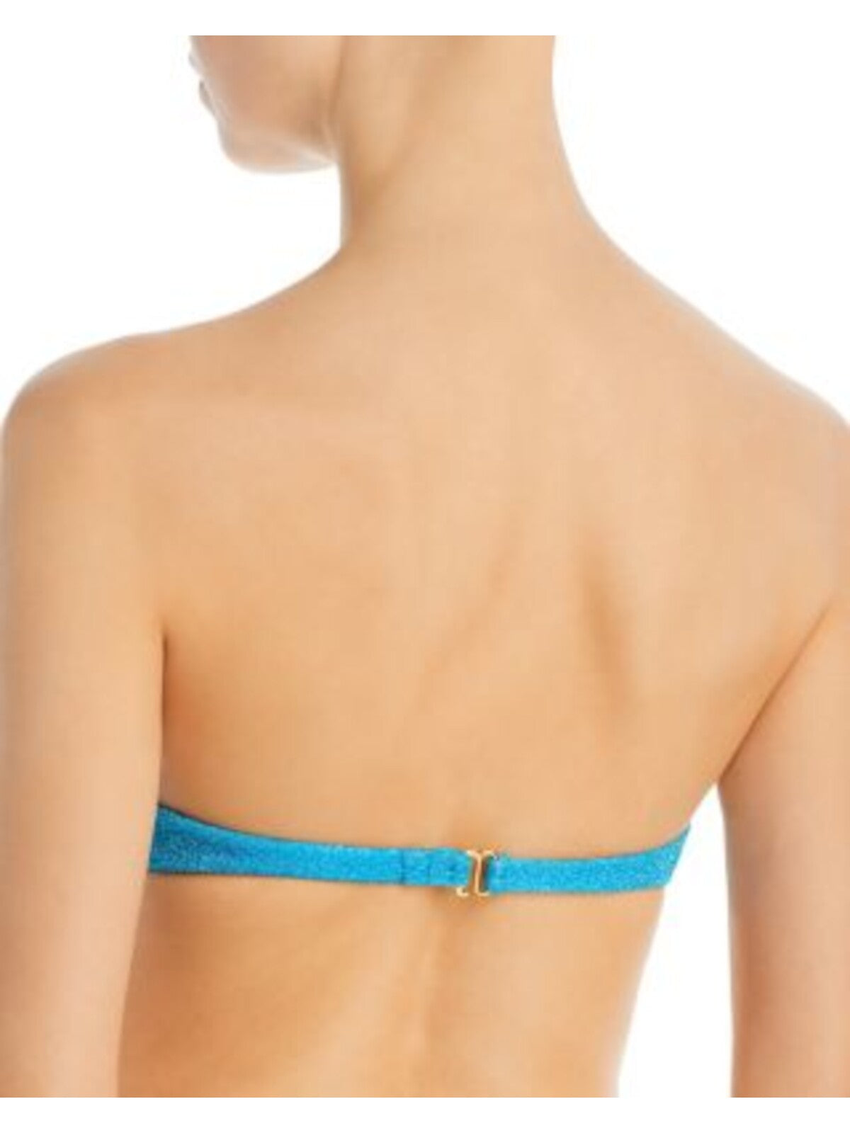 BAOBAB Women's Blue No Padding Back Hook Closure Sweetheart Neck Pleated Gioia Swimwear Top XL