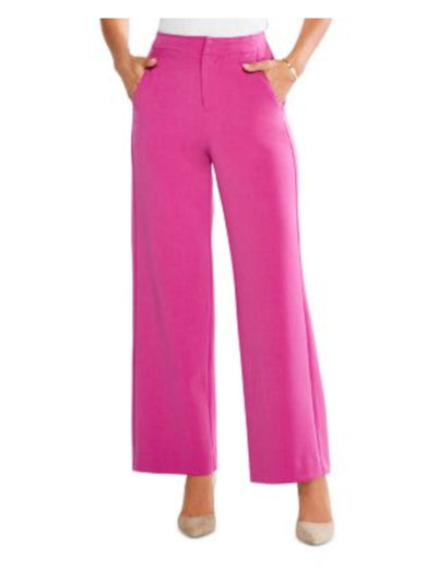 NIC+ZOE Womens Purple Zippered Pocketed Wear To Work Wide Leg Pants 6