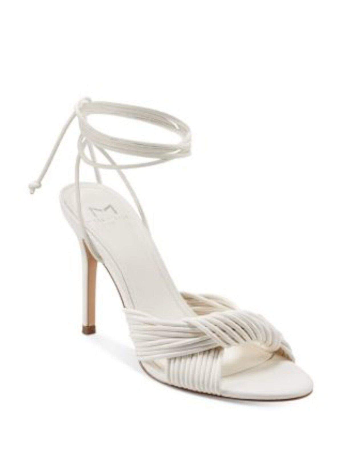 MARC FISHER LTD Women's Ivory Brista Padded Strappy Solid Twisted Ankle Wrap Tie Heeled