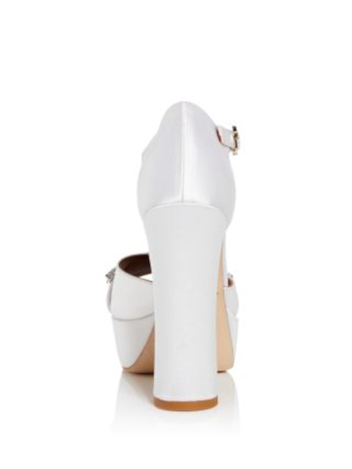 MALONE SOULIERS Womens White Padded Embellished Yurika Square Toe Block Heel Buckle Heeled Sandal 38.5