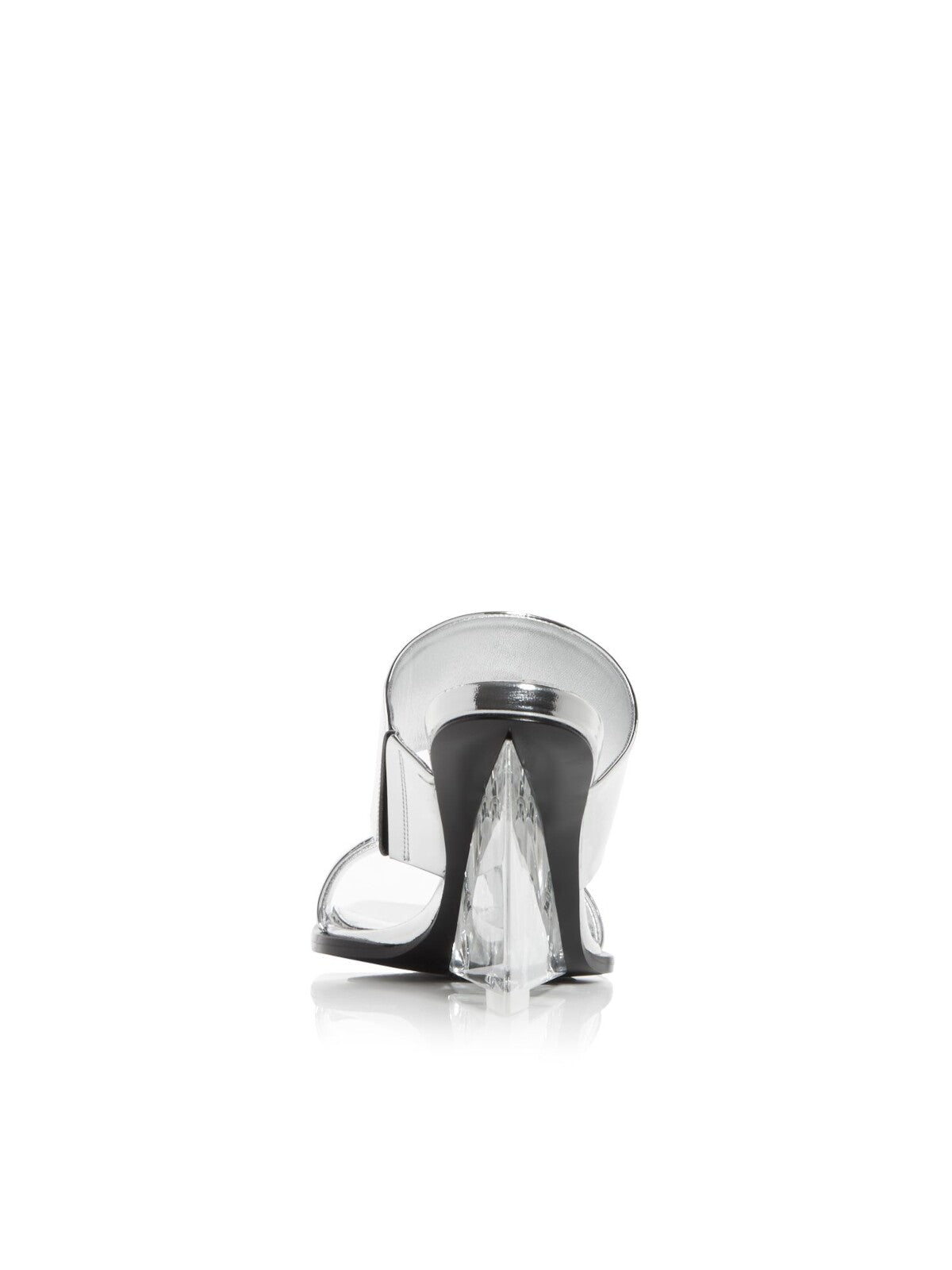 ALEXANDER MCQUEEN Womens Silver Transparent Plexiglass Strappy Metallic Padded Shard Square Toe Wedge Slip On Dress Heeled Sandal 39