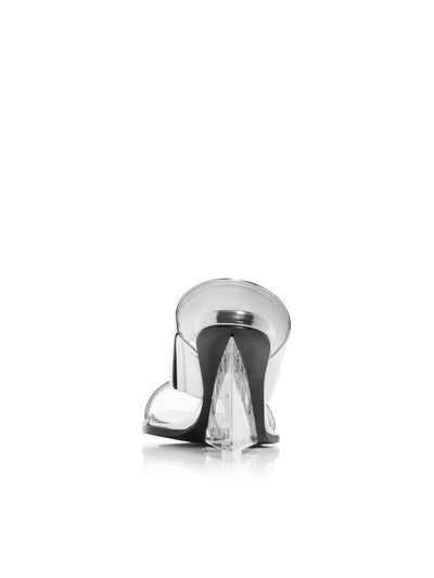 ALEXANDER MCQUEEN Womens Silver Transparent Plexiglass Strappy Metallic Padded Shard Square Toe Wedge Slip On Dress Heeled Sandal 39