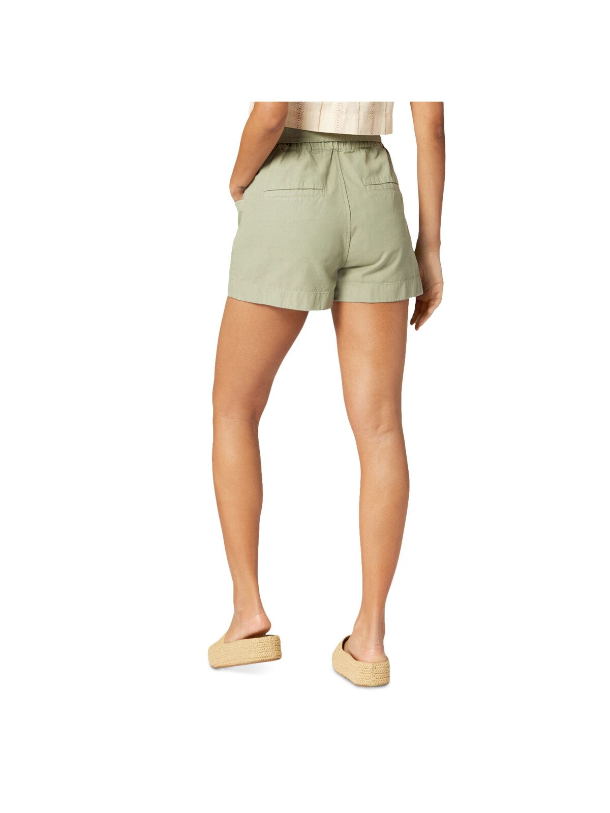 JOIE Womens Green Zippered Pocketed Gathered Self-tie Belt Shorts Shorts XXS