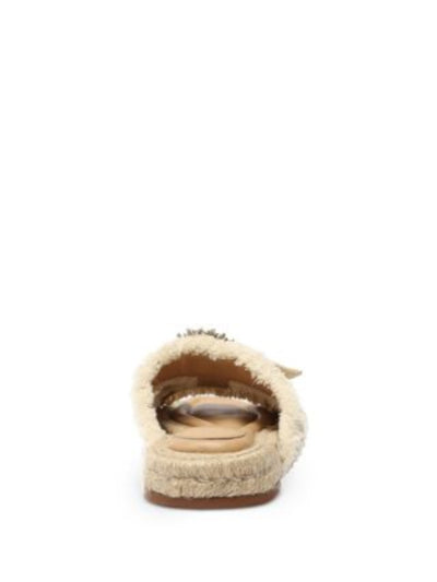 ALEXANDRE BIRMAN Womens Beige Woven Crystal Starburst Hardware Strappy Fringed Cushioned Madelina Round Toe Platform Slip On Dress Slide Sandals Shoes 36.5